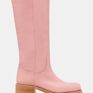 New Womens sz 9 Steve Madden RIGGS PINK LEATHER BOOTS square shoe fashion